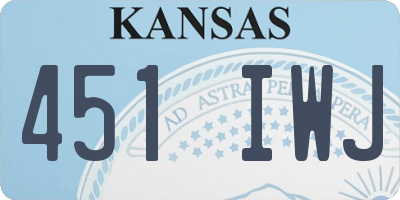 KS license plate 451IWJ