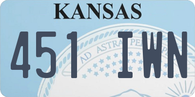 KS license plate 451IWN