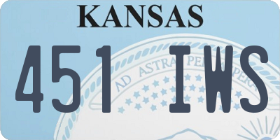 KS license plate 451IWS