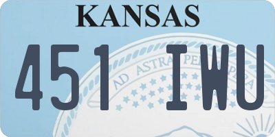 KS license plate 451IWU