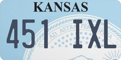 KS license plate 451IXL
