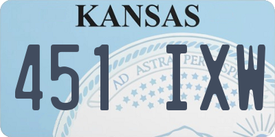 KS license plate 451IXW