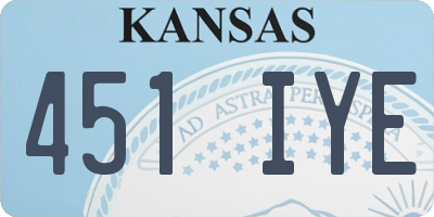 KS license plate 451IYE