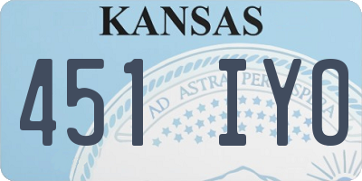 KS license plate 451IYO