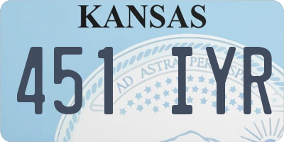 KS license plate 451IYR