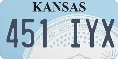KS license plate 451IYX