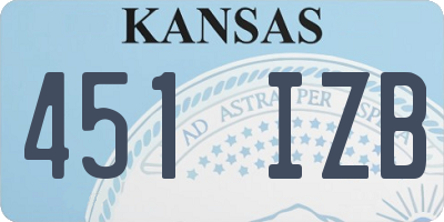 KS license plate 451IZB