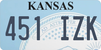 KS license plate 451IZK
