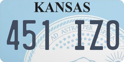 KS license plate 451IZO