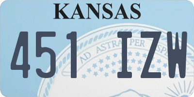 KS license plate 451IZW