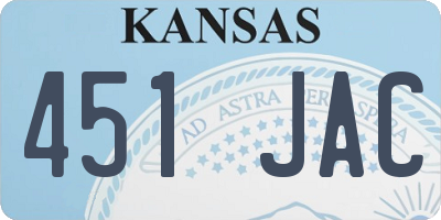 KS license plate 451JAC