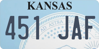 KS license plate 451JAF