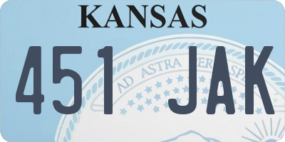 KS license plate 451JAK