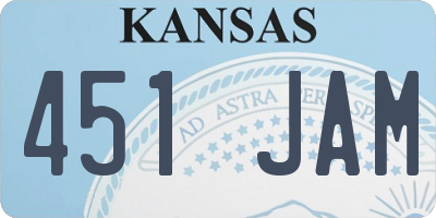 KS license plate 451JAM