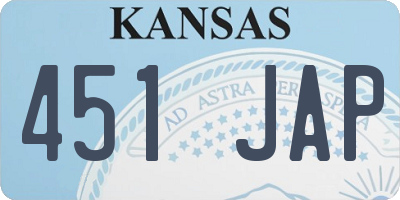 KS license plate 451JAP