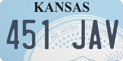 KS license plate 451JAV