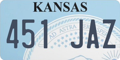 KS license plate 451JAZ