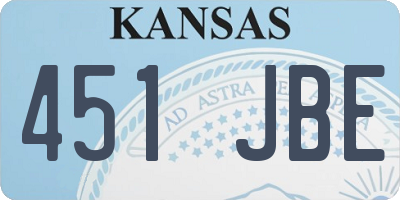 KS license plate 451JBE
