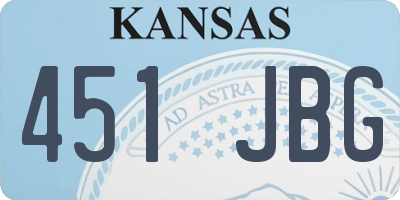 KS license plate 451JBG