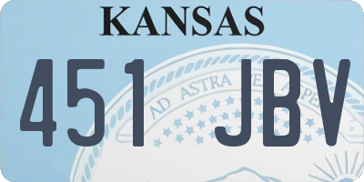 KS license plate 451JBV