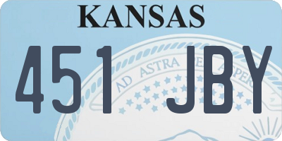 KS license plate 451JBY