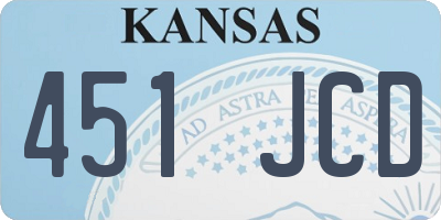 KS license plate 451JCD