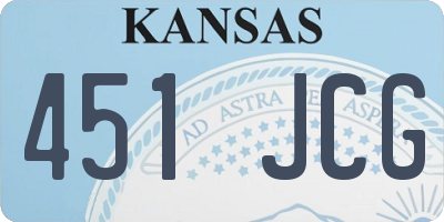 KS license plate 451JCG