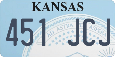 KS license plate 451JCJ
