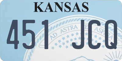 KS license plate 451JCQ
