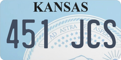 KS license plate 451JCS
