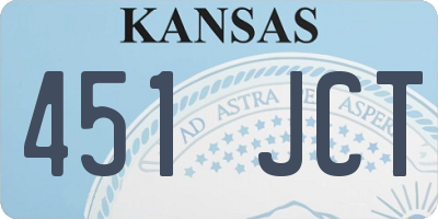 KS license plate 451JCT