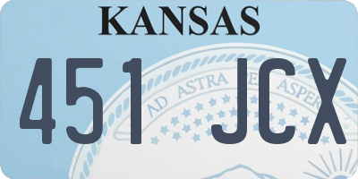 KS license plate 451JCX