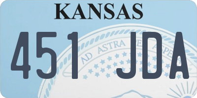 KS license plate 451JDA