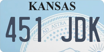 KS license plate 451JDK