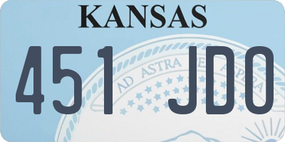 KS license plate 451JDO