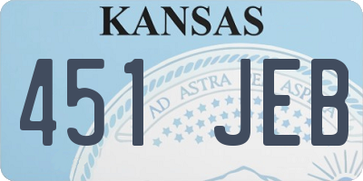 KS license plate 451JEB