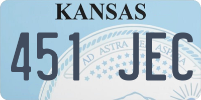 KS license plate 451JEC