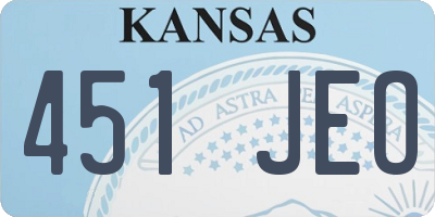 KS license plate 451JEO