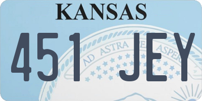 KS license plate 451JEY