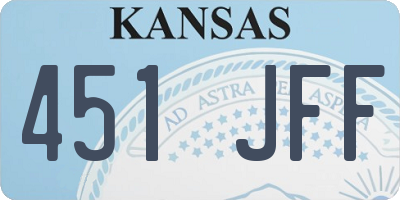 KS license plate 451JFF