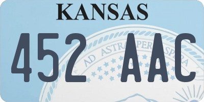 KS license plate 452AAC