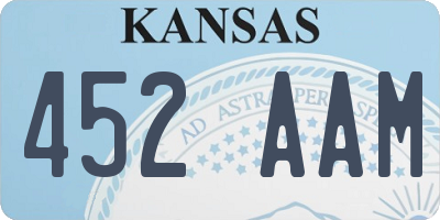 KS license plate 452AAM