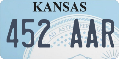 KS license plate 452AAR