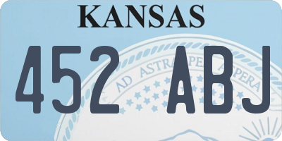 KS license plate 452ABJ