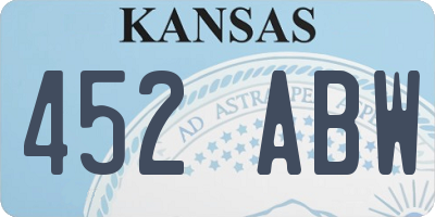 KS license plate 452ABW