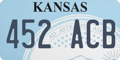 KS license plate 452ACB