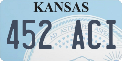 KS license plate 452ACI