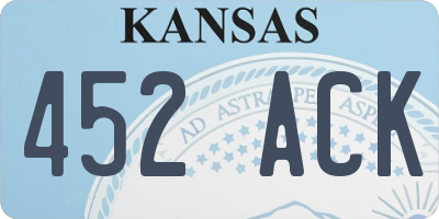 KS license plate 452ACK