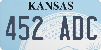KS license plate 452ADC