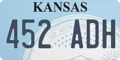 KS license plate 452ADH